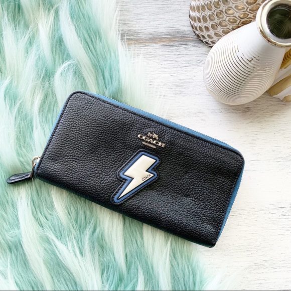 Coach Handbags - Coach lightning bolt leather zip wallet